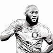 Romelu Lukaku football coloring page