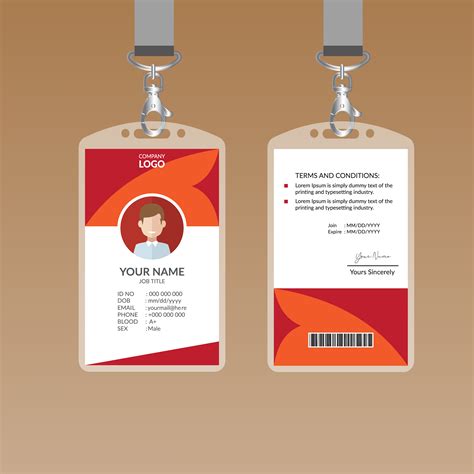 Red Elegant Id Card Design Template 693860 Vector Art At Vecteezy