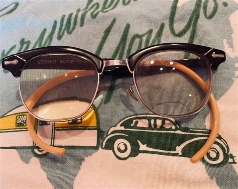 fantastic 1950s shuron browline aluminum glasses