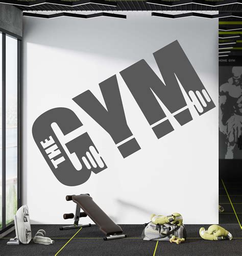 Gym Wall Decalgym Wall Artfitness Wall Quotescrossfit Wall Etsy Gym