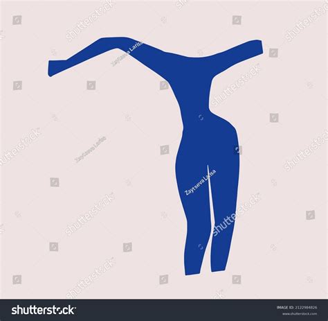 Dancing Silhouette Woman Inspired By Matisse Dance Female Body Motion Vector Cut Out