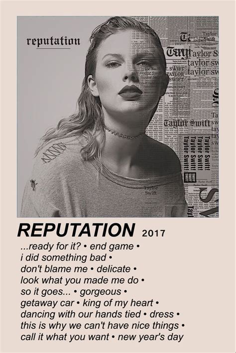 A Poster With An Image Of A Womans Face And The Words Repuptation On It