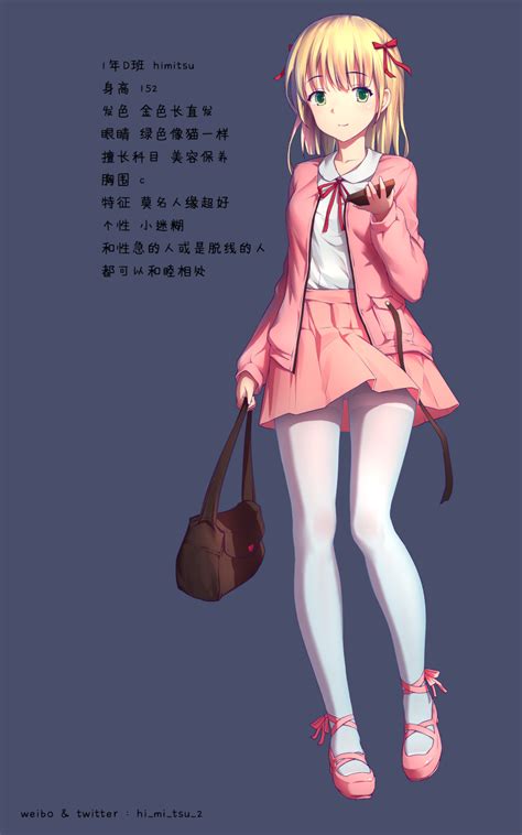 Himitsu Hi Mi Tsu Original Absurdres Highres Translation Request Girl Bag Blonde