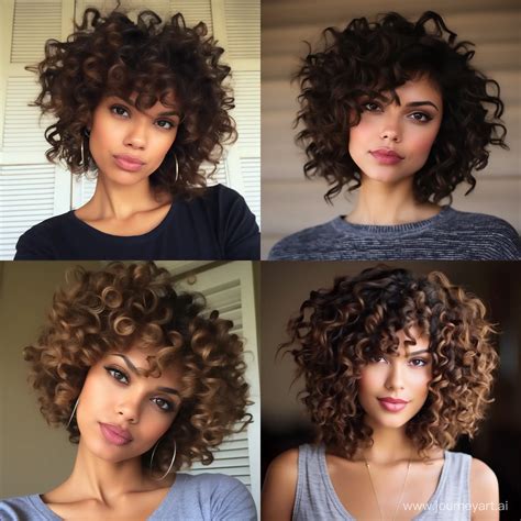 Trendy Short Curly Women Hairstyles Contemporary Ar Snapshot Midjourney Prompt