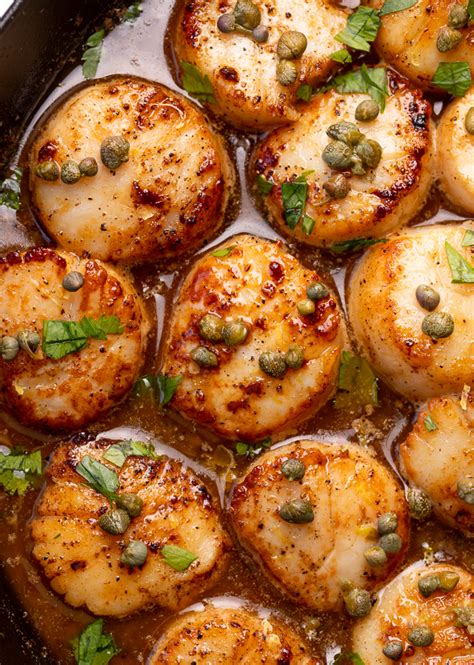 Pan Seared Scallops With Lemon Caper Sauce Baker By Nature