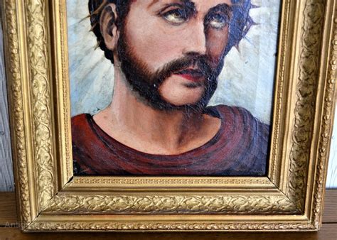 Antiques Atlas Religious Oil Painting Signed Crown Of Thorns