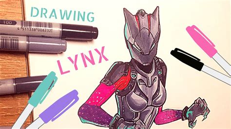 Lets Draw Fortnite Lynx Speed Drawing Youtube