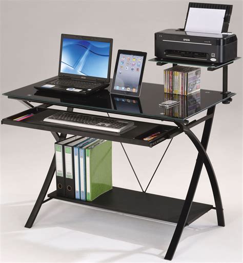 Coaster Peel Black Computer Desk With Keyboard Tray Coaster Company