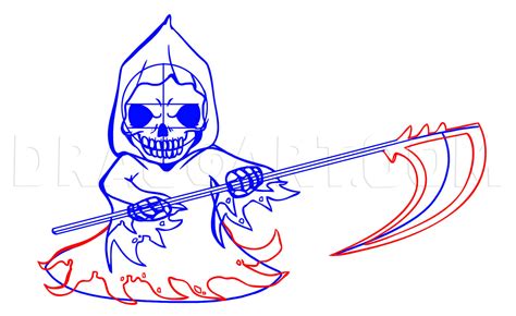 How To Draw Chibi Grim Reaper Coloring Page Trace Drawing