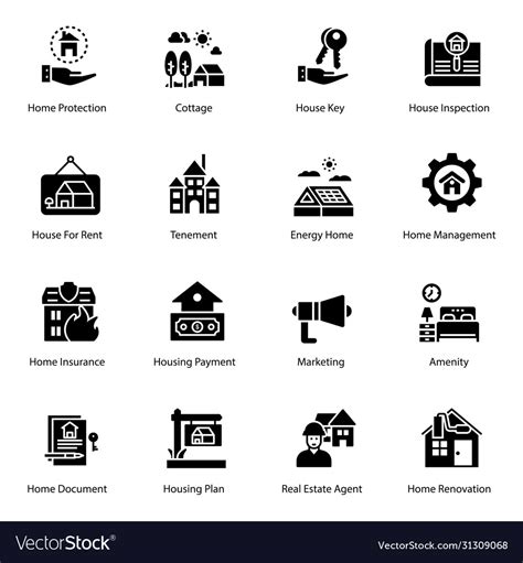 Real Estate Icons Pack Royalty Free Vector Image