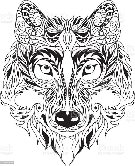 0051 0005 dessin mandala loup bhediya the wolf. Wolf Tattoo Stock Vector Art & More Images of 2015 ...