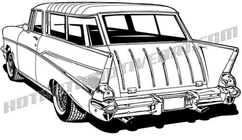 1957 Chevy Bel Air Drawings Sketch Coloring Page