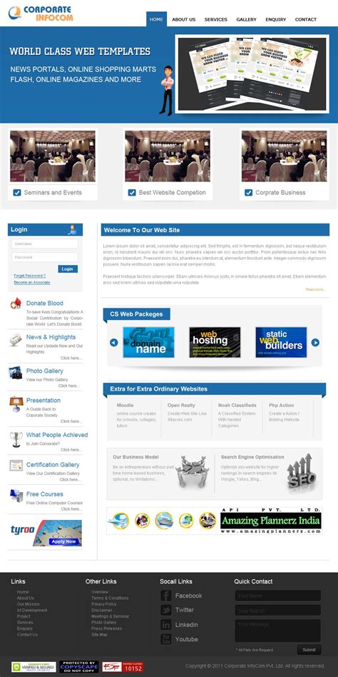This Website Layout Design For Demo Template For Corporate Infocom I Work On Layout Designing