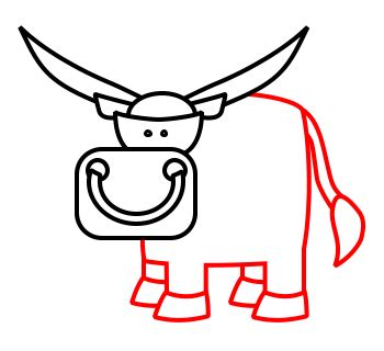 Then just turn your ideas into a stunning result with the editing tools. Drawing a cartoon bull