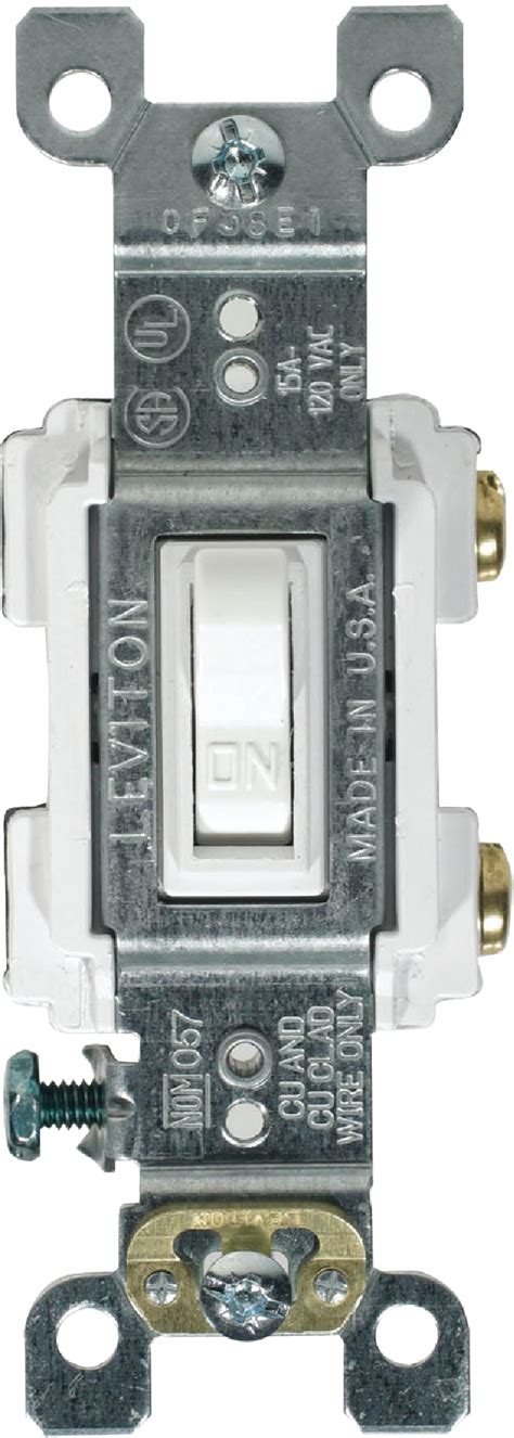 Buy Leviton Residential Grade Toggle Single Pole Switch White 15a