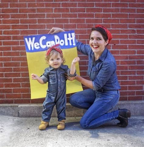 30+ rosie the riveter costumes that scream we can do it! bianca heyward. Rosie the Riveter DIY costume ; mother daughter Rosie the Riveter costume | Daughter halloween ...