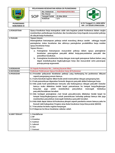 8 9 Sop Kesehatan Dan Keselamatan Kerja Bagi Petugas Laboratorium Riset