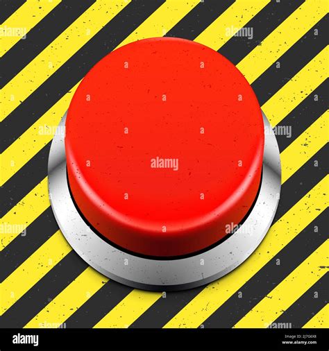 Red Alert Button On A Black And Yellow Striped Grunge Background Important Button Vector