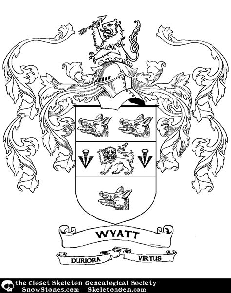 Heraldry Wyatt Closet Skeleton Genealogical Society Heraldry