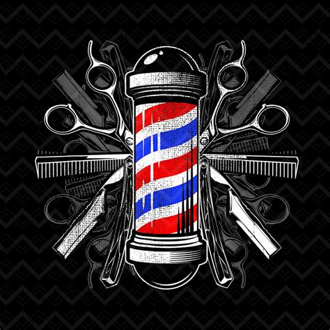 Barbers Pole Scissor Hair Clippers Comb Barber Png Salon Etsy