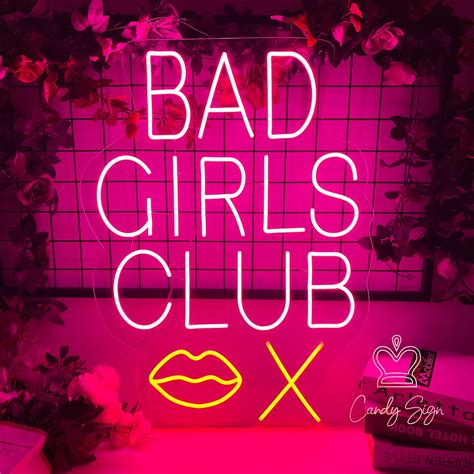 Bad Girl Club Neon Signcustom Salon Neon Lightpink Led Light Etsy