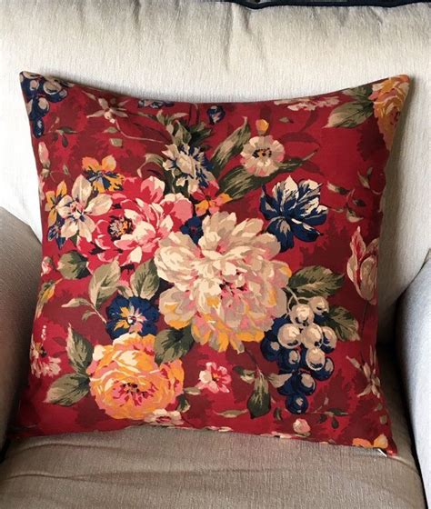 Maybe you would like to learn more about one of these? French country throw pillow Burgundy red floral Country ...