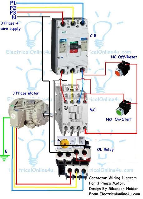 3 wire dc with relay/contactor. Contactor Wiring Diagram For 3 Phase Motor with Overload ...