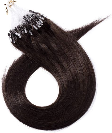 16 Inches Sego Micro Loop Human Hair Extensions 100 Strands 2 Dark