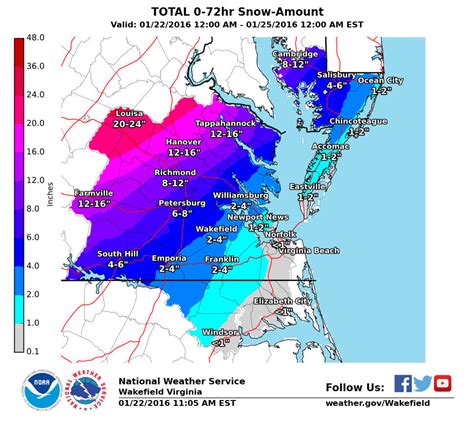 Weather Service Says 7 To 15 Inches Of Snow Forecast For Richmond Area