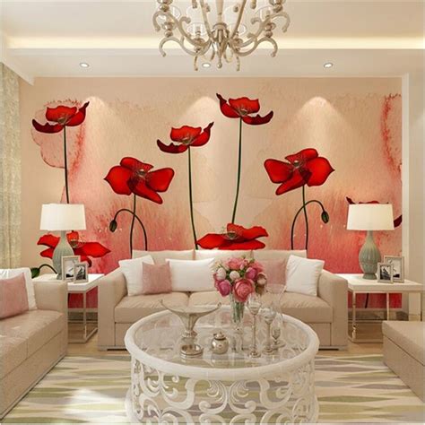 Combina el papel tapiz con otros adornos para crear un mueble antiguo. Papel pintado fotográfico personalizado Planta flores ...