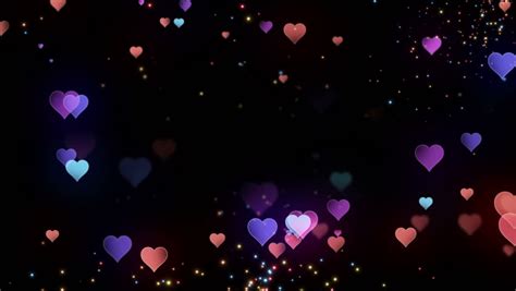 Colorful Heart Particles And Floating Stock Footage Video 100 Royalty