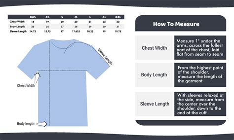 T Shirt Size Measurement Guide Template Vector Art At Vecteezy