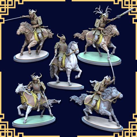 3d Printable Samurai Cavalry Squad By Miniaturescraze