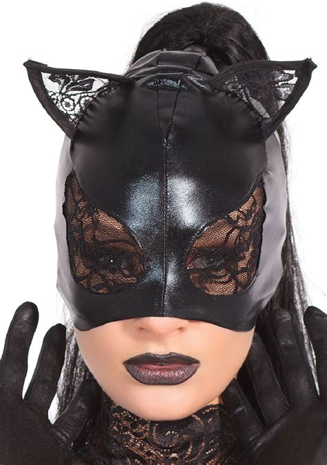 Cat Mask With Lace Eyes And Ears Cat Mask Lace Mask Wet Look