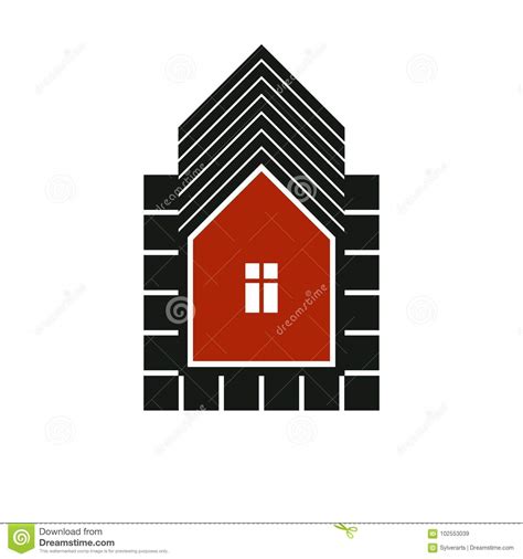 Real Estate Stylized Business Vector Icon Abstract House Constructed