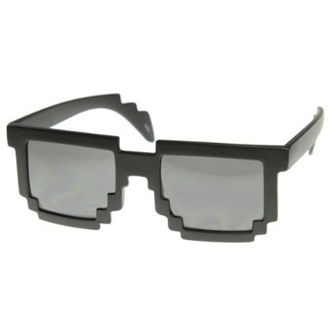 Pixelated 8 Bit Black Sunglasses Cpu Gamer Geek Novelty Glasses Novelty Glasses Futuristic
