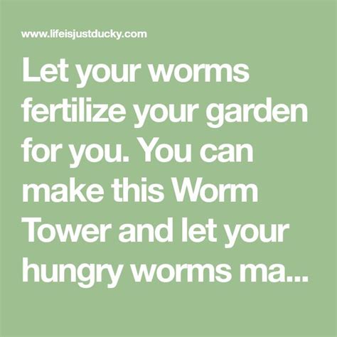 Build Your Own Worm Tower Worms Tower Shade Grass