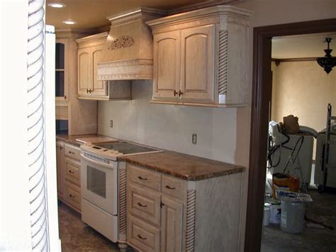 Faux antique copper & metallic gold pickled oak cabinets for design kitchen these pictures of this page are about:painting pickled oak cabinets. pickled oak cabinets - Google Search | For the Home ...