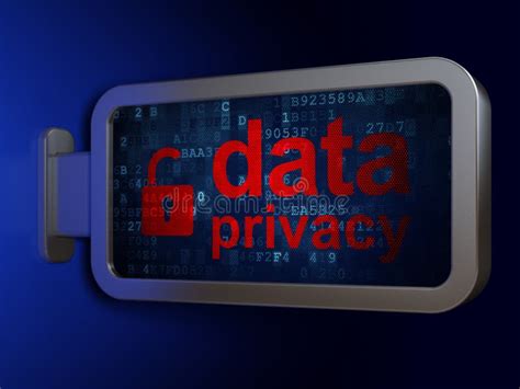 Security Concept Data Privacy And Opened Padlock On Billboard