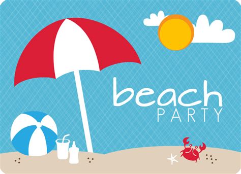 One option in designing a beach party invitation is to go for a simple paper card. summer party invitations - Sandy Beach Summer Party Invitation