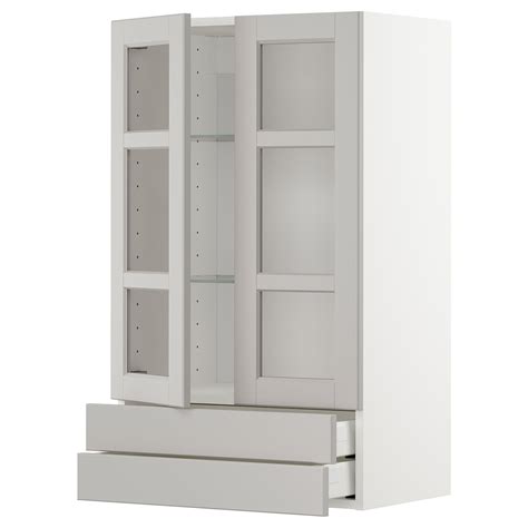 It seems that your usual website is ikea. METOD Wall cab w 2 glass doors/2 drawers - white/Lerhyttan ...