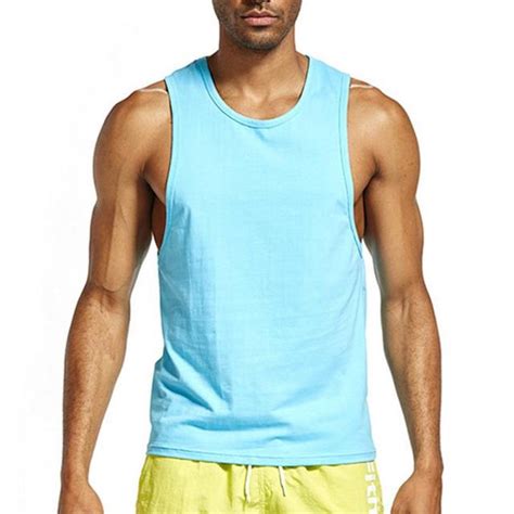 New Mens Sexy Cotton Casual Tank Top Sleeveless Tops Bodybuilding Undershirts Low Cut Fashion