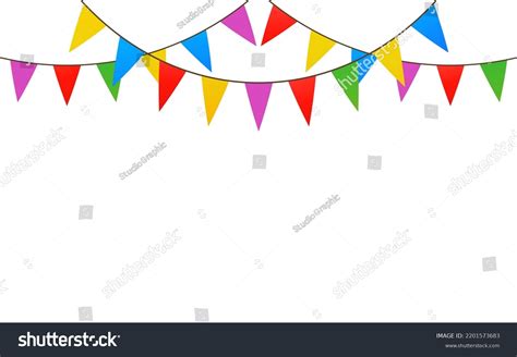 Multicolored Triangular Flags On Ropes On Stock Vector Royalty Free