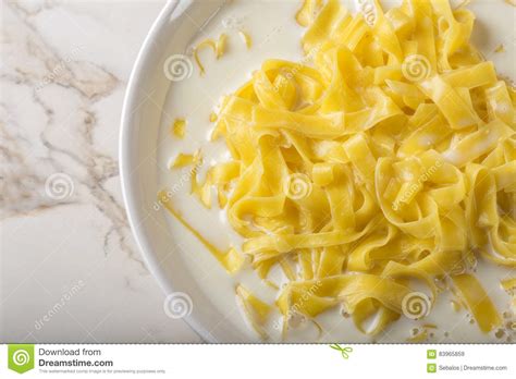 Noodles Tagliatelle with Milk and Sugar Stock Image - Image of russian ...