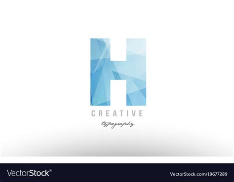 H Blue Polygonal Alphabet Letter Logo Icon Design Vector Image