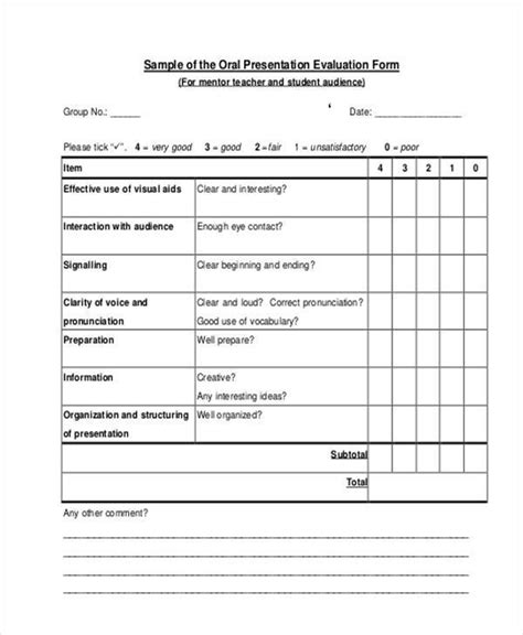 Oral Presentation Evaluation Form Fill Out And Sign Printable Pdf