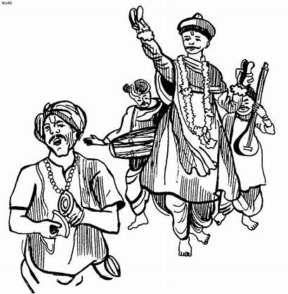 Dance Folk India Coloring Pages Dancing Drawings