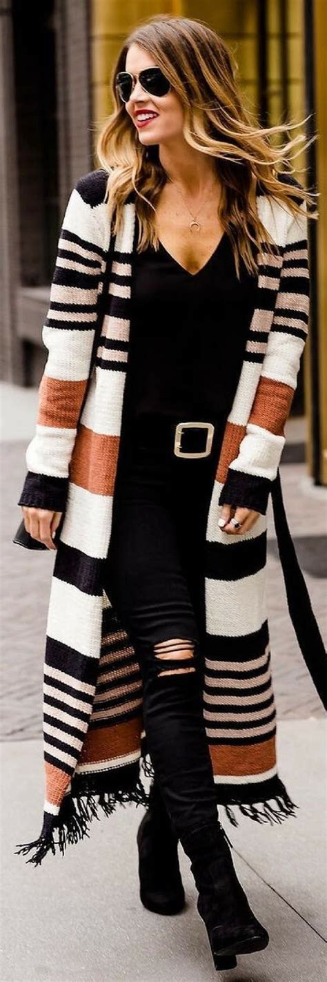 Fall Fashion Belted Distressed Black Jeans With Booties And Color