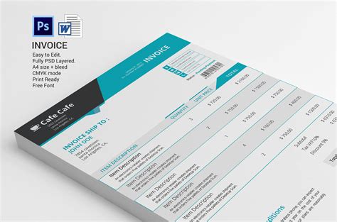 Business Invoice Template Creative Stationery Templates ~ Creative Market