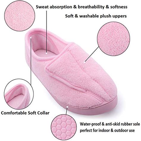 Git Up Women Diabetic Slippers Arthritis Edema Memory Foam Closed Toed Slippers Pink D M Us